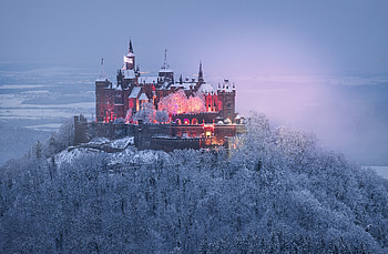 Hohenzollern-Castle, germany, Castle, Hohenzollern, snow HD wallpaper