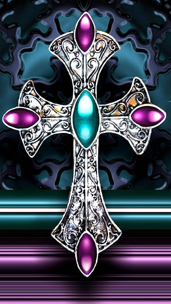 Gothic Jeweled Cross, jewelry, gothic, religious, cross HD phone wallpaper