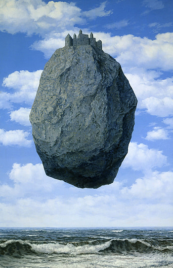 The Castle of the Pyrenees, Magritte HD phone wallpaper