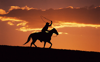 Western Cowboy at Sunset , Western Cowboy at Sunset . HD wallpaper