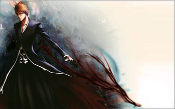 Ichigo Dark Paint, ichigo, sword, fight, dark, bleach, bankai, hero, anime, destiny, attack, hollow, paint, friends, memories HD wallpaper