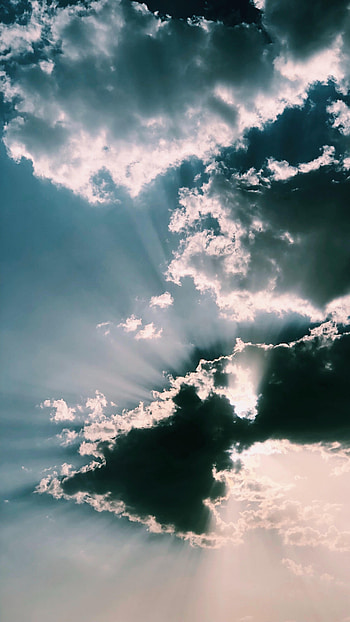 Nature, Sky, Clouds, Beams, Rays HD phone wallpaper