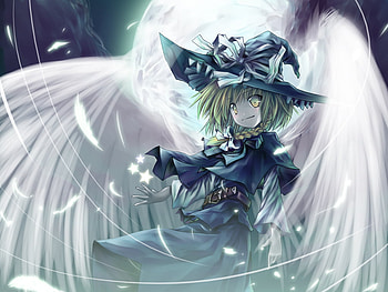 Marisa Kirisame, wings, wing, moon, marisa, touhou, girl, kirisame HD wallpaper