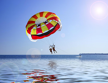 Water sport adventure, Blue sky parasailing, Thrilling stock , Vector illustration HD wallpaper