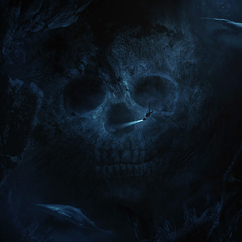Skull, dark, underwater, dive HD phone wallpaper