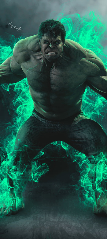 Hulk, art, green HD phone wallpaper