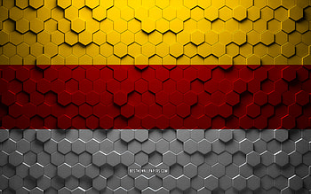 Flag of Munster, honeycomb art, Munster hexagons flag, Munster, 3d hexagons art, Munster flag HD wallpaper