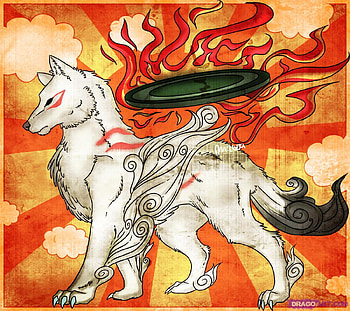 okami wolf, wolfy, anime, wolves, anime wolf HD wallpaper