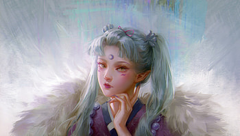 Fantasy girl, mjxqq, fantasy, art, sailor moon, face, luminos, girl HD wallpaper