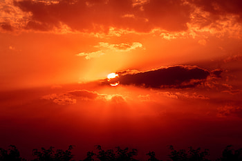 Nature, Sunset, Sky, Sun, Clouds, Horizon HD wallpaper