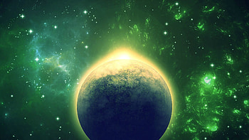 [] Abstract Green Space Scene (X-post from /r/) ... HD wallpaper