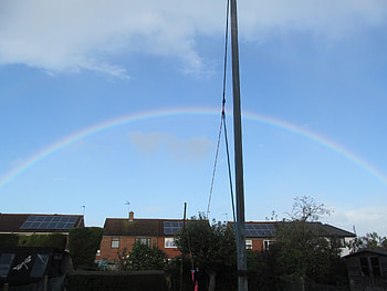 Blue Sky Rainbow, Rainbows, UK, Nature, Sky, Weather HD wallpaper