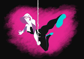Spider Gwen Artworks , spiderman-into-the-spider-verse, gwen-stacy, superheroes, animated-movies, artwork, artist, digital-art, behance HD wallpaper