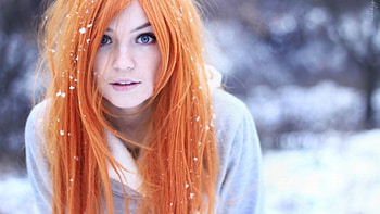 The Girl Red Hair, in Red, The, Girl, Hair HD wallpaper