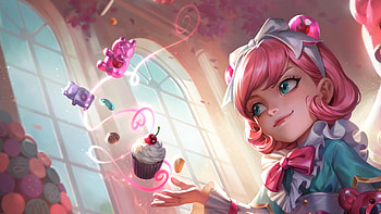 Annie, cafe cuties, pink, fantasy, cupcake, girl, sora kim HD wallpaper