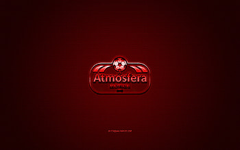 FK Atmosfera, Lithuanian football club, red logo, red carbon fiber background, A Lyga, football, Mazeikiai, Lithuania, FK Atmosfera logo HD wallpaper