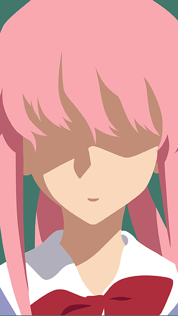 Yuno Gasai Minimalist, minimalist, Yuno Gasai, Anime, Mirai Nikki, minimalist anime HD phone wallpaper
