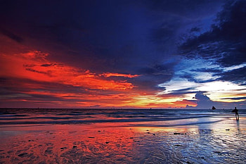 boracay_island, landscape, clouds, colors, sky, nature, human, beach HD wallpaper