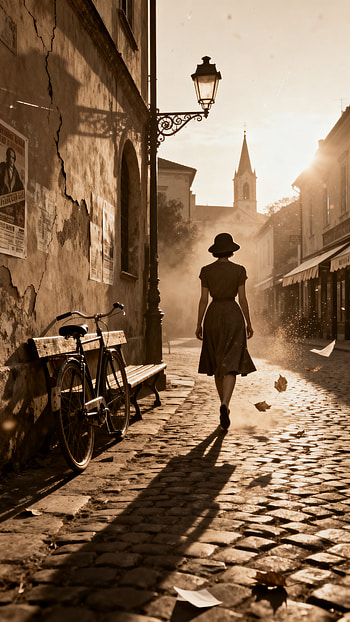 Sepia Stroll — Nostalgic , woman, bicycle HD phone wallpaper