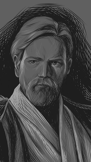 Obi Wan Kenobi, Fan Art, Sketch HD phone wallpaper