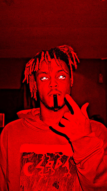 Juice wrld red white, magenta, art, music, artist, edit, juice wrld, eyes, , rapper HD phone wallpaper