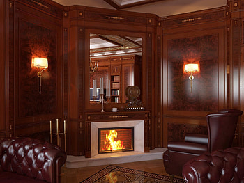 Miscellanea, Miscellaneous, Lamp, Armchair, Lamps, Mirror, Fireplace HD wallpaper