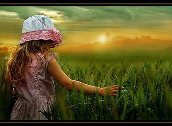 sunrise, dawn, pink, child HD wallpaper