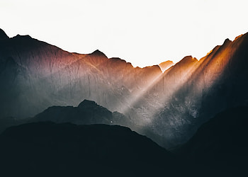 Sun Beams Over Mountains, mountains, nature HD wallpaper