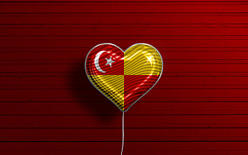 I Love Selangor, , realistic balloons, red wooden background, Day of Selangor, malaysian states, flag of Selangor, Malaysia, balloon with flag, States of Malaysia, Selangor flag, Selangor HD wallpaper