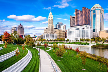 Columbus skyline, Franklin county pool service, Pool Scouts of Columbus HD wallpaper