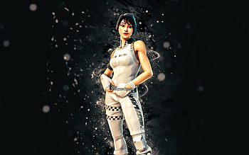 Mercury Racer Slingshot, , white neon lights, Fortnite Battle Royale, Fortnite characters, Mercury Racer Slingshot Skin, Fortnite, Mercury Racer Slingshot Fortnite HD wallpaper