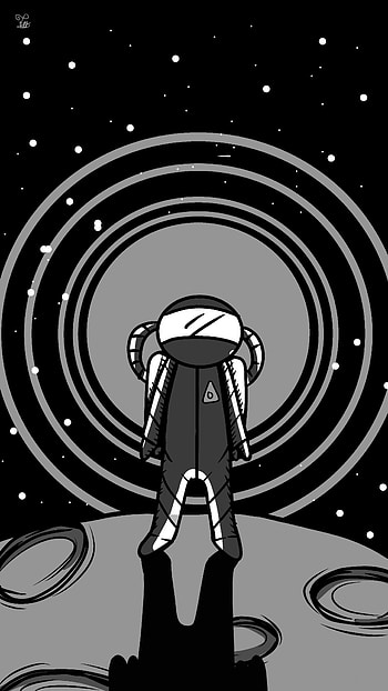 AZTRONUT dramatic, drawing, space, black, Sci Fi, astronaut HD phone wallpaper
