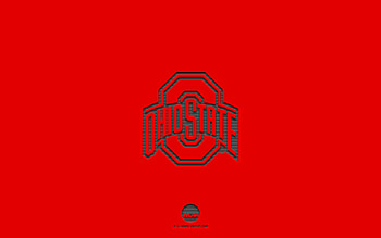 Ohio State Buckeyes, red background, American football team, Ohio State Buckeyes emblem, NCAA, Ohio, USA, American football, Ohio State Buckeyes logo HD wallpaper