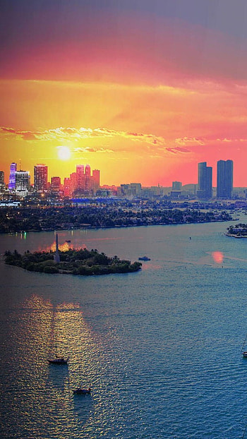 Miami Skyline, Travel destination, Vibrant cityscape, Christopher Tremblay's post HD phone wallpaper