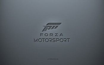 Forza Horizon logo, gray creative background, Forza Horizon emblem, gray paper texture, Forza Horizon, gray background, Forza Horizon 3d logo HD wallpaper