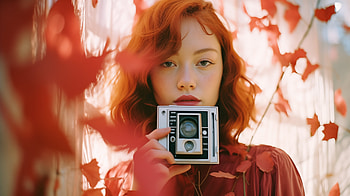 Crimson Focus, woman, red, red aesthetic, portrait HD wallpaper