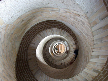 Through The Keyhole, keyhole, spiral, brickwork HD wallpaper