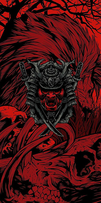 SAMURAI, red, casco, art, shinobi, wolf HD phone wallpaper