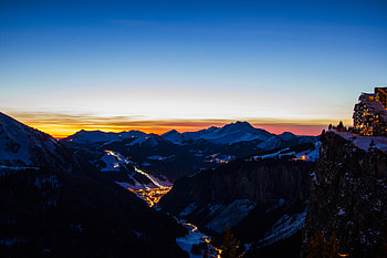 Cities, Mountains, Night, City, Lights, View From Above, Valley HD wallpaper