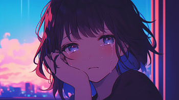 Heartfelt Tears: Sad Anime Girl Crying in, Anime, anime girl, sad, crying, sad anime HD wallpaper
