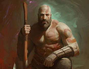 Handsome, kratos, god of war, art HD wallpaper