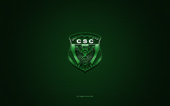 CS Constantine, Algerian football club, green logo, green carbon fiber background, Ligue Professionnelle 1, football, Constantine, Algeria, CS Constantine logo HD wallpaper