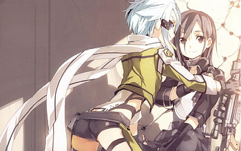 kirito sinon gun gale online HD wallpaper