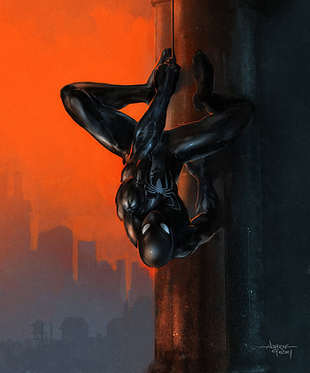 Dark, upside-down, spider-man, art HD phone wallpaper