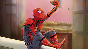 Spiderman Clicking Selfie, spiderman, superheroes, artwork, digital-art, behance HD wallpaper