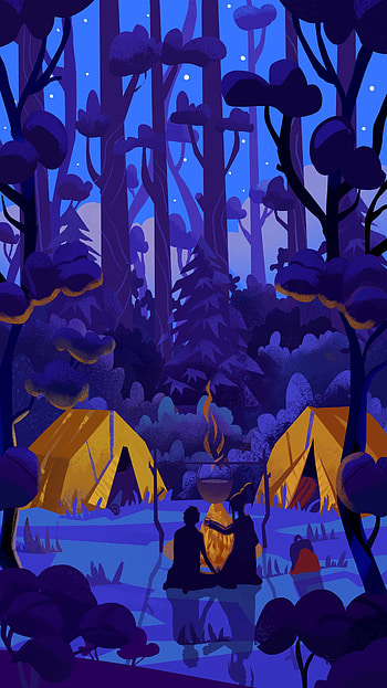 Art, Forest, Tent, Camping, Campsite HD phone wallpaper