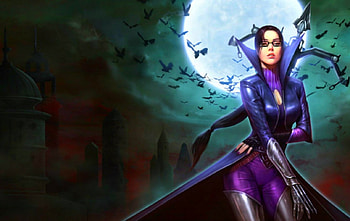 Fantasy girl, purple, moon, fantasy, woman HD wallpaper