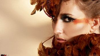 Shay LaRen, makeup, feather, wearing, beauty HD wallpaper