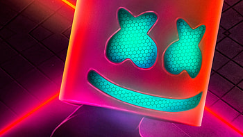 Marshmello Music , marshmello, music, mask, neon HD wallpaper