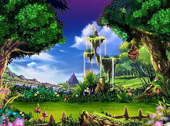 Garden, abstract, fantasy, 3d HD wallpaper